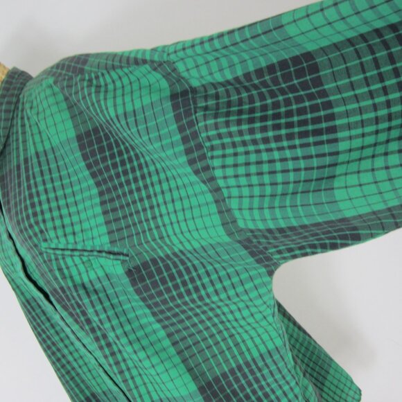 Vtg Diane Von Furstenberg Women 22W Plus Green Black Plaid LS Shirt Blouse Top - Picture 11 of 12